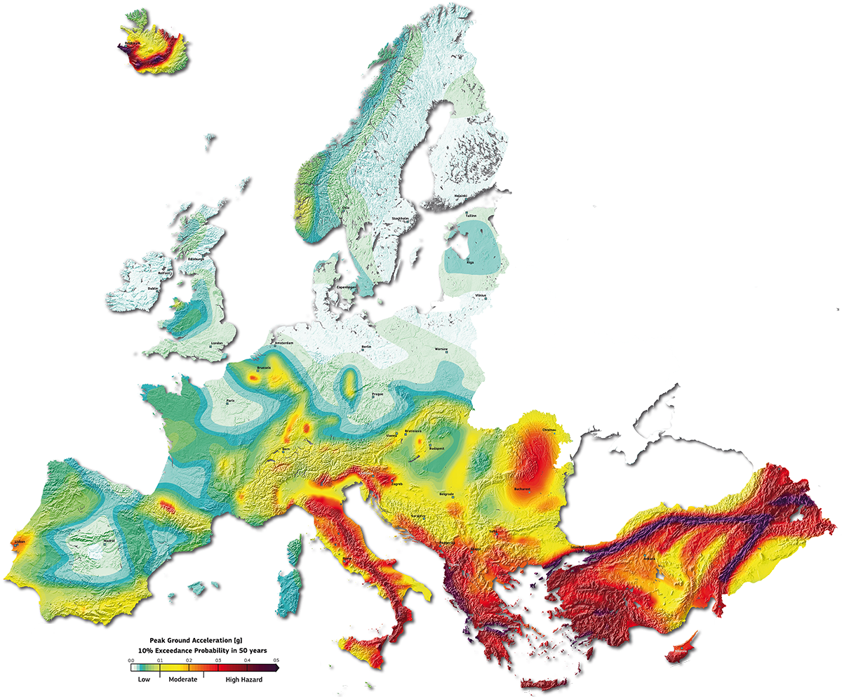 Erdbebenkarte Europa